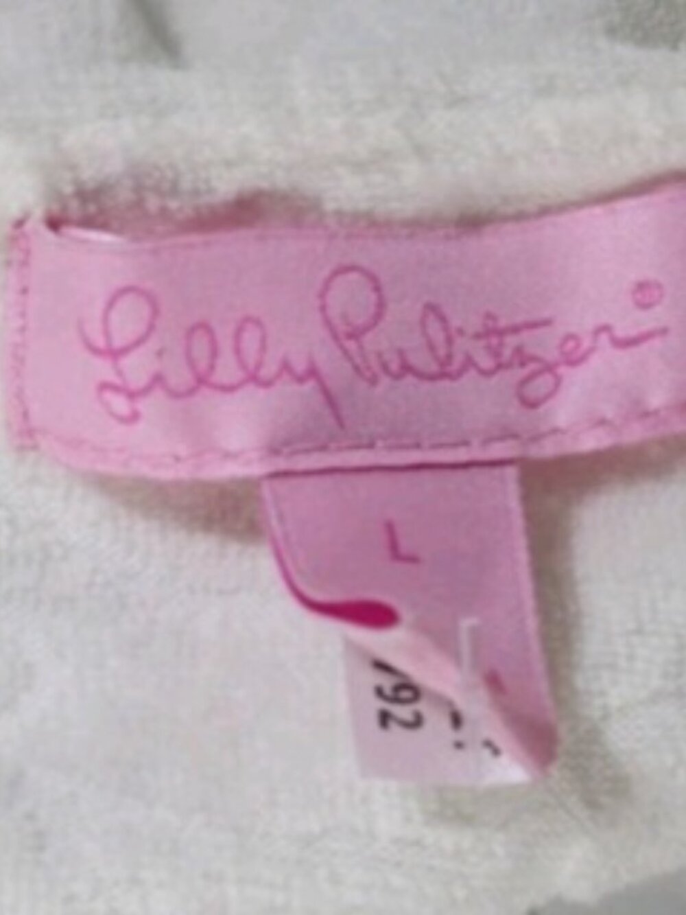 Lilly Pulitzer White Floral Embossed Terry Coverup Size L - Picture 5 of 8